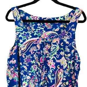 Lauren Ralph Lauren Dress Womens XL Paisley Pintuck Casual Comfort Beach Coastal